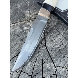 БІЛИЙ ВОВК ІІ ніж ручної роботи майстра ВАСИЛЬ ДЯЧИК, сталь CPM 121 REX в нержавіючому дамаску, 68 HRC. Photo 3